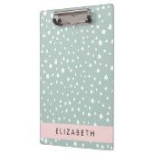 ミントグリーンダルマチアンドット、スポット、あなたの名前 クリップボード (左)
