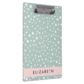 ミントグリーンダルマチアンドット、スポット、あなたの名前 クリップボード (右)