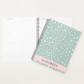 ミントグリーンダルマチアンドット、スポット、あなたの名前 プランナー手帳 (ディスプレー)
