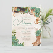 ミントグリーンチャラキンセアニェラウエスタンセージバラ 招待状 (スタンド正面)