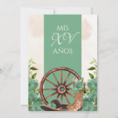 ミントグリーンチャラキンセアニラウェスタンセージバラ 招待状 (裏面)