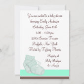 ミントグリーンチョコレートブラウンベビーシャワー 招待状 (裏面)