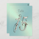 ミントグリーンテーブル番号ファンシーシルバーフィフティーン ポストカード (正面/裏面)