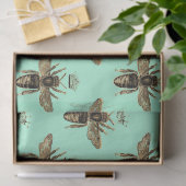 ミントグリーンデカップブラウンクイーンビーズオンミントグリーンデコページ 薄葉紙 (ギフト)