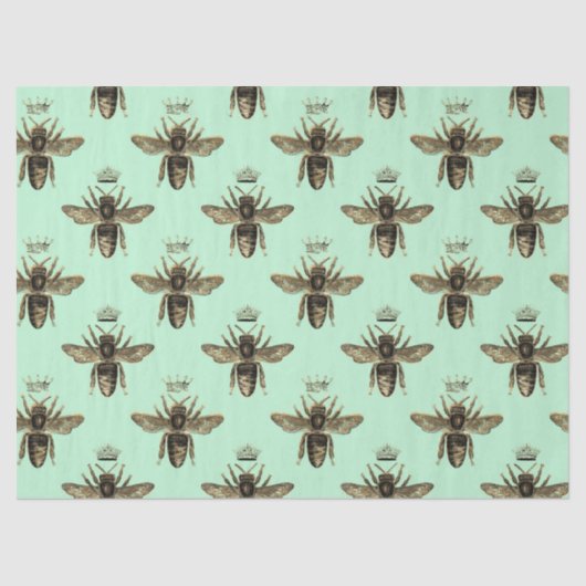 ミントグリーンデカップブラウンクイーンビーズオンミントグリーンデコページ 薄葉紙 (正面)