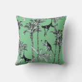 ミントグリーントイルモンキープリント クッション (裏面)