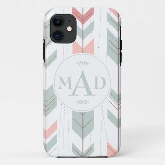 ミントグリーントライバルパターンモノグラムiPhone 5ケース Case-Mate iPhoneケース (裏面)