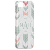 ミントグリーントライバルパターンモノグラムiPhone 5ケース Case-Mate iPhoneケース (裏面/右)