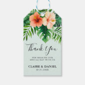 ミントグリーントロピカルウォーター結婚カラーありがとう ギフトタグ (正面)