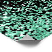 ミントグリーンドレスフェイクグリッターキンセアニェラへようこそ ポスター (角)