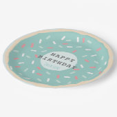 ミントグリーンドーナットボーイズ誕生日 ペーパープレート (アングル)
