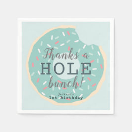 ミントグリーンドーナツボーイズミントグリーンドーナツボーイズ誕生日サンキューサンキュー スタンダードカクテルナプキン