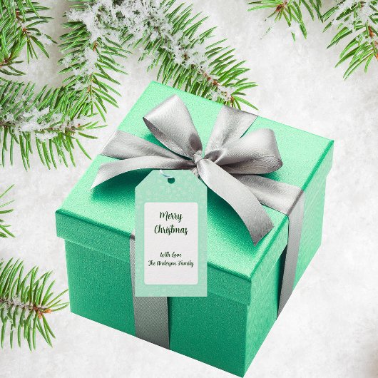 ミントグリーンドールクリスマスススそりパターン ギフトタグ