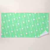 ミントグリーンネームパターンサマービーブスビーチタオル ビーチタオル (正面)