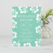 ミントグリーンハイビスカスフラワーリハーサルディナー 招待状 (スタンド正面)