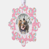 ミントグリーンハットヴィンテージクリスマスのサンタクロース オーナメントカード (左)