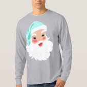 ミントグリーンハットヴィンテージクリスマスのサンタクロース Tシャツ (正面)