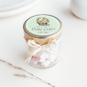 ミントグリーンハッピーイースターバニー ラウンドシール