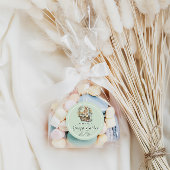 ミントグリーンハッピーイースターバニー ラウンドシール