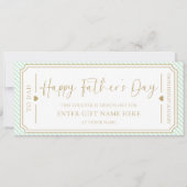 ミントグリーンハッピーファーザーの日ギフトバウチャーカード 招待状 (正面)