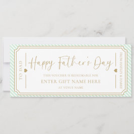 ミントグリーンハッピーファーザーの日ギフトバウチャーカード 招待状