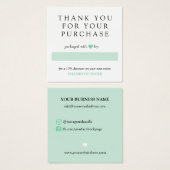 ミントグリーンハートご注文ソーシャルメディアありがとうございます (正面&裏面)