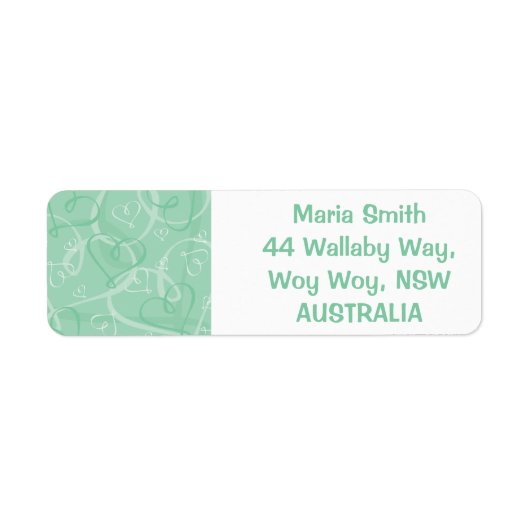 ミントグリーンハートパターン ラベル (正面)