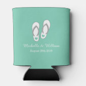 ミントグリーンハートビーチ結婚スリッパの缶クーラー 缶クーラー (裏面)