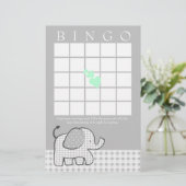 ミントグリーンハート付きゾウGingham Bingo Card (スタンド正面)