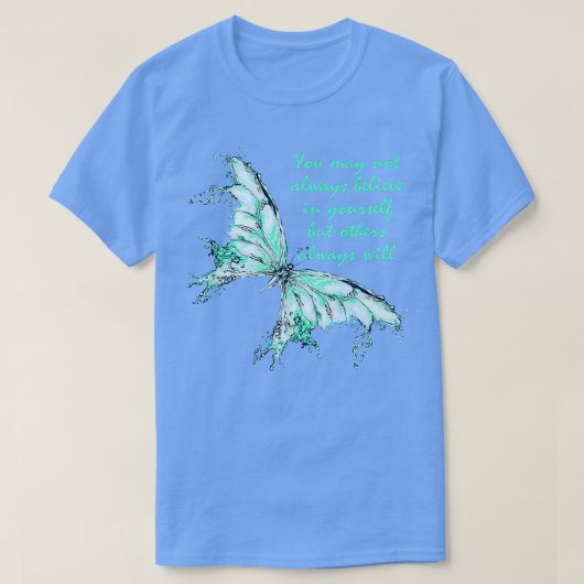 ミントグリーンバタフライメンタルヘルス認識度5779 Tシャツ (デザイン正面)