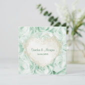 ミントグリーンバラフローラ結婚式招待状 招待状 (スタンド正面)