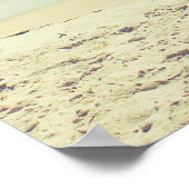 ミントグリーンパステルビーチ写真 ポスター (角)