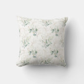 ミントグリーンパステルフローラグリーナリーパターン クッション (正面)