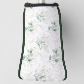 ミントグリーンパステルフローラグリーナリーパターン ゴルフヘッドカバー (回転90)