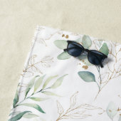 ミントグリーンパステルフローラグリーナリーパターン ビーチタオル (インサイチュ)