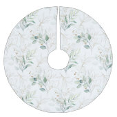 ミントグリーンパステルフローラグリーナリーパターン ブラッシュドポリエステルツリースカート (正面)