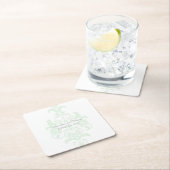 ミントグリーンパステル紙コースター スクエアペーパーコースター (インサイチュ)