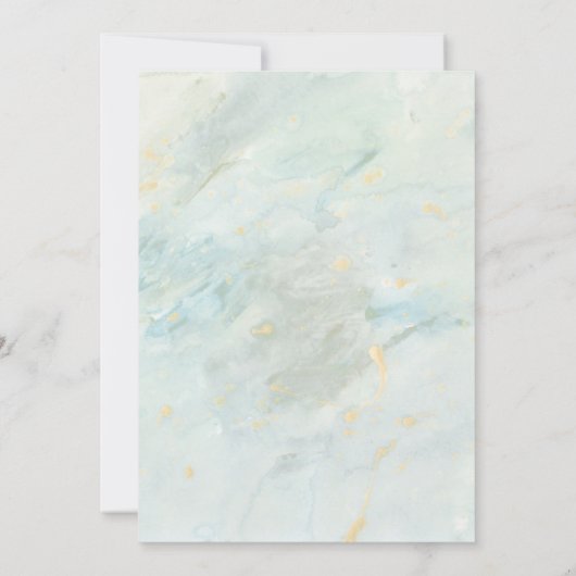 ミントグリーンパープルフローラバタフライ80誕生日 招待状 (裏面)