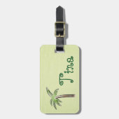 ミントグリーンパームツリー ラゲッジタグ (正面縦)
