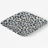 ミントグリーンヒョウ印刷紙プレート ペーパープレート (傾斜あり)