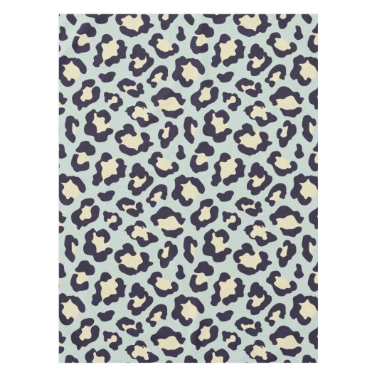 ミントグリーンヒョウ柄 テーブルクロス (正面)