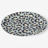 ミントグリーンヒョウ柄 ペーパープレート (アングル)