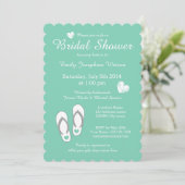 ミントグリーンビーチテーマブライダルシャワー招待状 招待状 (スタンド正面)