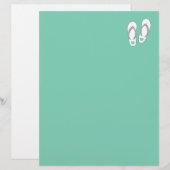 ミントグリーンビーチ結婚スリッパ文房具 (正面/裏面)