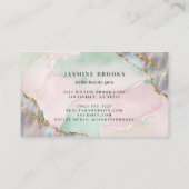 ミントグリーンピンクと金ゴールド水色 名刺 (裏面)