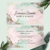 ミントグリーンピンクと金ゴールド水色 名刺