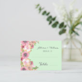 ミントグリーンピンクフローラプレイスセットカード プレイスカード (スタンド正面)