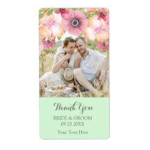 ミントグリーンピンクフローラ写真結婚のラベル