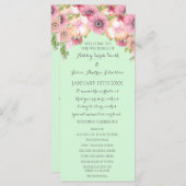 ミントグリーンピンクフローラ結婚式 プログラム (正面/裏面)