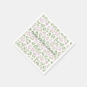 ミントグリーンピンク水色ヒョウ柄 スタンダードカクテルナプキン (角)